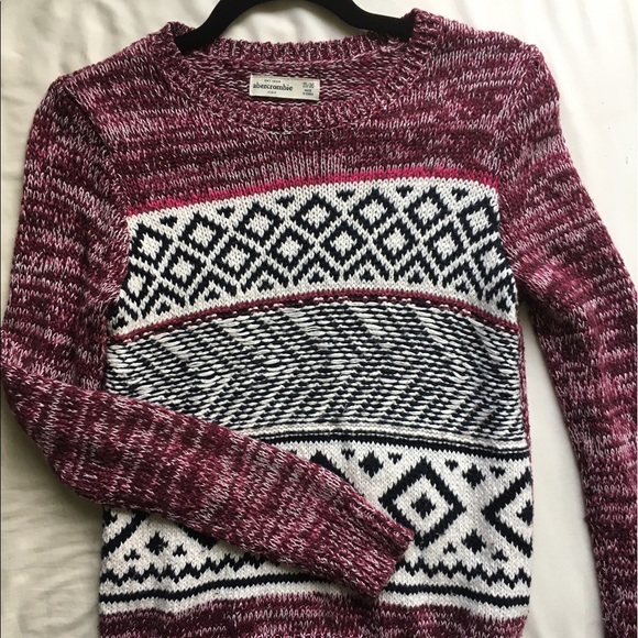 abercrombie kids Sweaters Maroon Fair Isle Sweater Poshmark